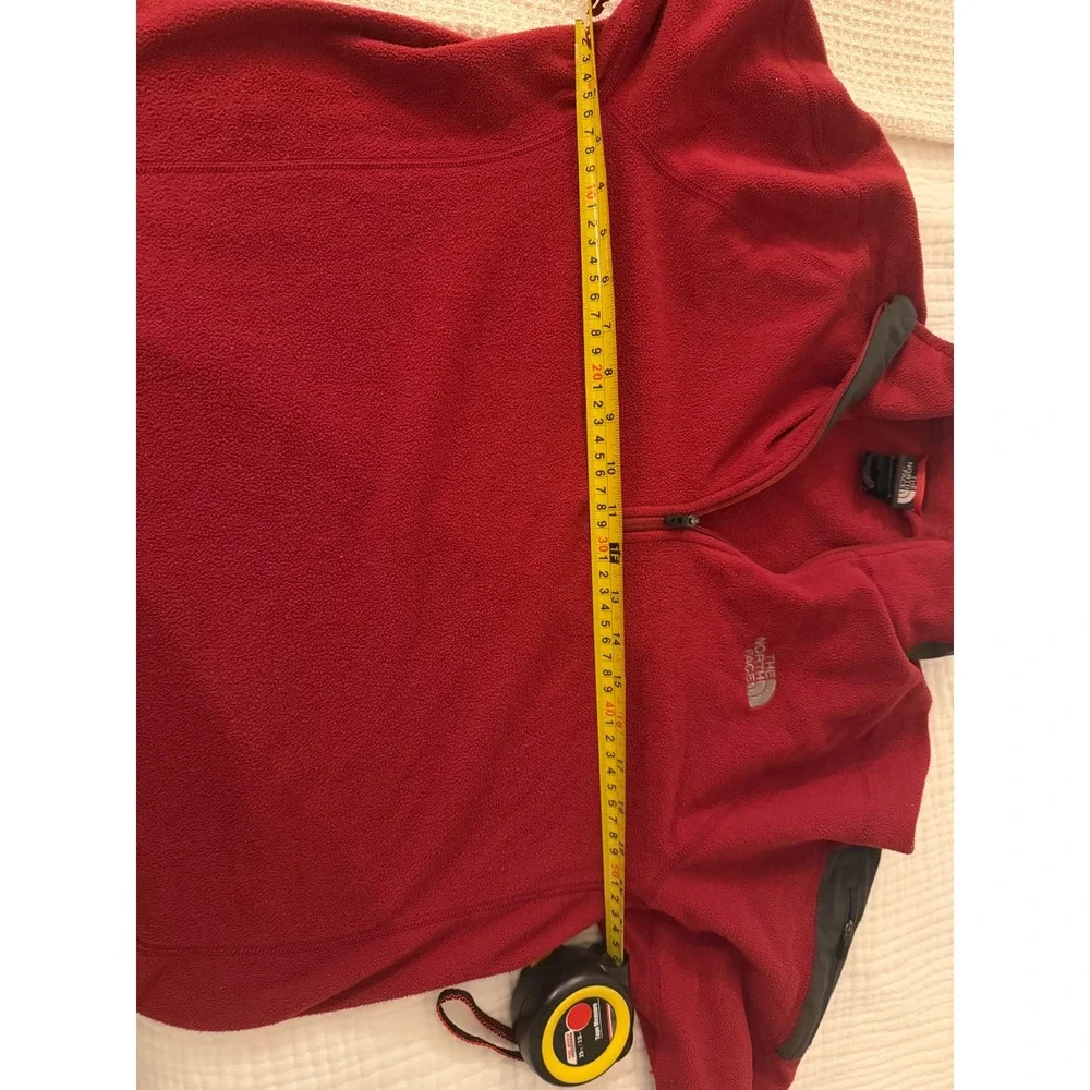 The North Face RDT 100 FlashDry Fleece Men L Red 1/2 Zip Sleeve Pocket Large